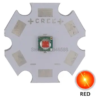 10 шт./лот! Cree XLamp XP-E XPE Красный 620-630NM 3 Вт Высокой Мощности Светодиодный Излучатель Света Бисерный Чип-Диод на печатной плате 8 мм 12 мм 14 мм 16 мм 20 мм