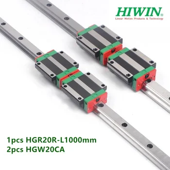 1шт 100% Оригинальный линейный рельс Hiwin HGR20 - L 1000 мм направляющая + 2шт подшипники каретки HGW20CA
