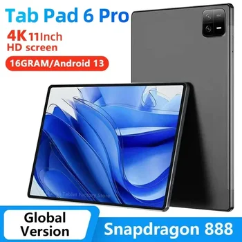 2024 Глобальная версия Оригинальный Pad 6 Pro Планшеты ПК Snapdragon 888 10000 мАч Android 13 11 дюймов 16 ГБ + 512 ГБ 5G HD 4K Экран WIFI Mi