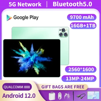 2024 Новое поступление 10,1 11 12 13 Дюймов 10 Ядерный планшет Android 13 Google Play Двойная сеть 4G/5G Bluetooth WiFi Планшеты 16 ГБ оперативной памяти 1 ТБ