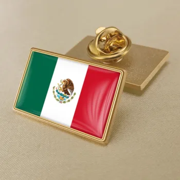 4 стиля эмалированных лацканов с флагом Мексики