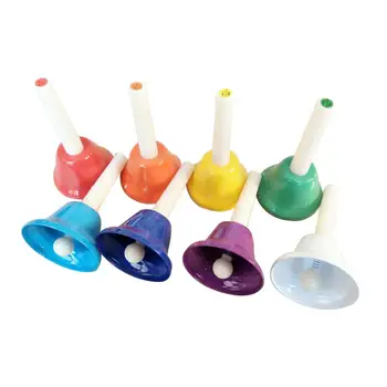8шт разноцветных ручных перкуссионных колокольчиков для взрослых и детей в классе