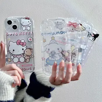 Hello Kitty Kuromi Прозрачный Чехол Для Телефона Xiaomi Redmi Note 12 Turbo 11 Pro Plus 11S 9S 10 9 8 Pro Max 10T 9T Мультяшный Мягкий Чехол