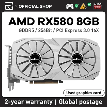 JIESHUO RX580 8GB Видеокарта AMD Radeon GDDR5 256Bit Для игры В Компьютерные Игры GPU RX580 8G Поддерживает Настольный Офис KAS RVN