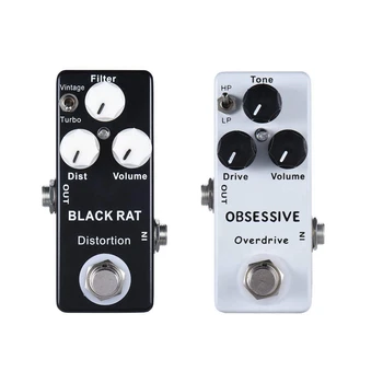 Mosky Black RAT Distortion Педаль эффектов мини-гитары и Mosky Обсессивно-компульсивный Драйв OCD Overdrive