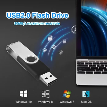USB флэш-накопитель USB 2.0 флешка высокоскоростная металлическая флешка портативный U-дисковый накопитель Mini Memoria Drive для ПК