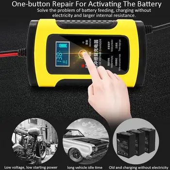 Автоматическое зарядное устройство для автомобильного аккумулятора Портативное зарядное устройство для банка питания Автомобильное интеллектуальное ЖК-цифровое