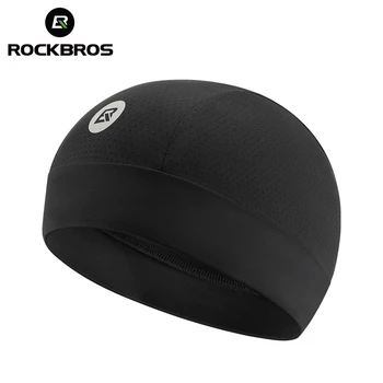 Велосипедные кепки ROCKBROS, Солнцезащитный вкладыш для шлема, уличная Дышащая мотоциклетная шляпа без полей, Быстросохнущая, защищающая от ультрафиолета, кепка Унисекс для верховой езды