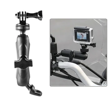 Вращение на 360 градусов, Черная Модифицированная ручка камеры мотоцикла, Кронштейн зеркала заднего вида, Универсальный для всех моделей