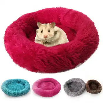 Гнездо для домашних животных круглой формы, теплый коврик для хомяка, Арктическая бархатная подушка, коврик для кролика, попугая