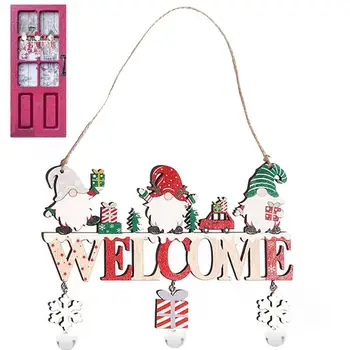 Дверная табличка в виде гнома, Рождественское украшение, Рождественские таблички с милым гномом Для создания рождественского настроения На окне, стене, двери или