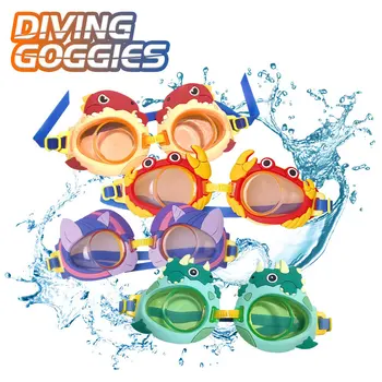 Детские Плавательные очки с мультяшными животными, силиконовые HD, противотуманные, Летние Пляжные Очки для игры в воде для мальчиков и девочек, очки для дайвинга E296