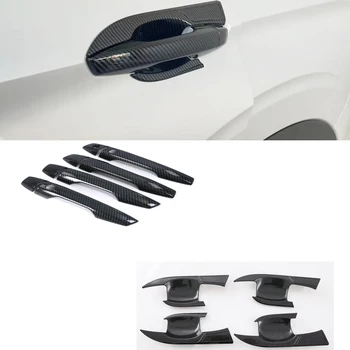 Для Mitsubishi Outlander 2022 2023 ABS Накладка на боковую дверную ручку из углеродного волокна, наклейка для отделки крышки чаши, Аксессуары для отделки крышки дверной ручки