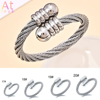 Женское модное кольцо серебристого цвета, ювелирные изделия Viking в стиле Twist, мужские кольца из титановой стали 17-20 размеров, подарочные кольца для пары
