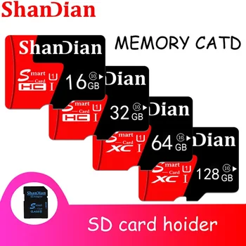 Карта памяти SHANDIAN Red 64GB 32GB High Speed Minisd 16GB 8GB Class 10 Mini SD Card Карта Памяти TF Card для Камеры смартфона