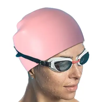 Кепка для плавания с длинными волосами, силиконовые кепки для плавания, шапочка для плавания, защита ушей, нескользящая силиконовая кепка для плавания для женщин, мужчин, взрослых