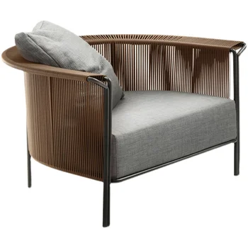 Комбинированный ротанговый стул и диван для улицы дизайнерская мебель для террасы во внутреннем дворе диван из ротанга
