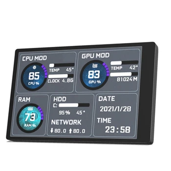 Компьютерный Монитор для Mini ITX Case 3,5-Дюймовый IPS TYPE-C Дополнительный Экран CPU GPU RAM HDD USB Дисплей Свободно AIDA64