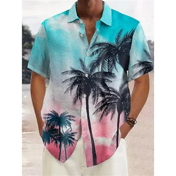 Модная мужская летняя рубашка с 3D-принтом 