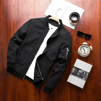 Мужская куртка-бомбер на молнии, мужская повседневная уличная одежда в стиле хип-хоп, приталенный пилот, бейсбольные пальто, мужская одежда