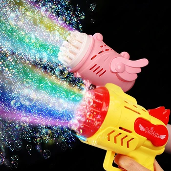 Мыльный пистолет, Электрическая автоматическая машина для мыльных пузырей, детская портативная игрушка для вечеринок на открытом воздухе, светодиодный вентилятор, Игрушки для детей, подарки