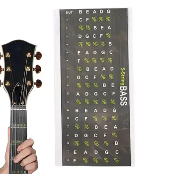 Наклейки на басовый гриф, легко читаемые гитарные ноты, наклейка с картой ладов, наклейка для детского гитарного грифа, плакат для обучения игре на гитаре