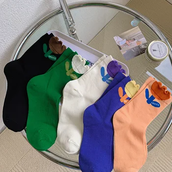 Новые женские носки, носки для платья с цветами, милые носки для девочек, весенне-летние Японские повседневные носки в стиле харадзюку для женщин