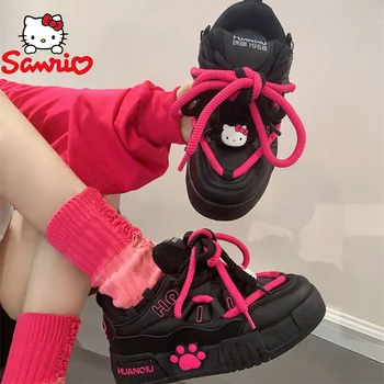 Новые кроссовки Sanrio Hello Kitty, женская мода, Роскошный дизайн, Универсальная обувь на платформе, Спортивная обувь Y2K Girl в корейском стиле на толстой подошве