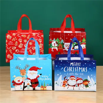 Пакеты для рождественских конфет и печенья, пластиковые пакеты для упаковки закусок, сумка для хранения сувениров для рождественской вечеринки