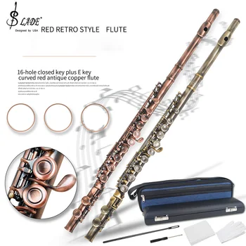 Профессиональный набор горизонтальных флейт SLADE с 16 отверстиями, набор для чистки рюкзака, Перчатки, Аксессуары для деревянных духовых инструментов