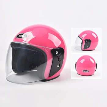 Розовые износостойкие аксессуары для мотокросса свободного размера, байкерские шлемы с открытым лицом, Дышащая защита головы, Мотоциклетная каска от падения.