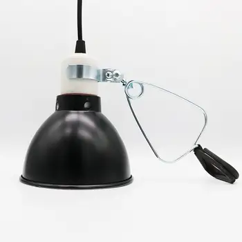 Светильник для подогрева рептилий, термостойкий Универсальный Простой в установке Светильник для рептилий с глубоким куполом, с кабелем питания