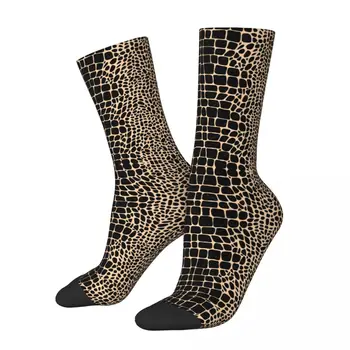 Уютные носки унисекс из змеиной кожи, дизайн из кожи питона, интересные носки Four Seasons для пеших прогулок