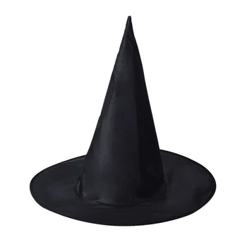 Хэллоуин Шляпы Ведьмы Взрослые Черные Шляпы Ведьмы Маскарадный Костюм Волшебника Топ Остроконечные Шапки Косплей Реквизит Вечерние Украшения