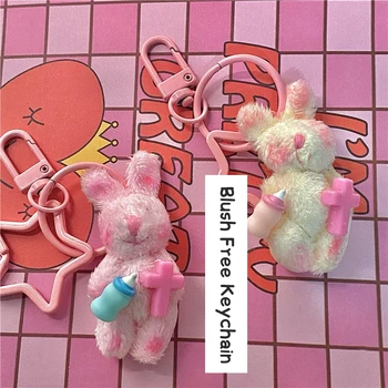 Цепочка для телефона с Кроличьим сердечком Корейские INS Панк Милые куклы-кролики Брелок Украшение сумки Y2K Модные украшения Кулон Аксессуары Подарок