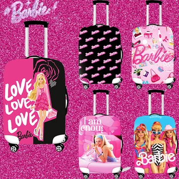 Чехол для тележки Barbie Kawaii Пылезащитный Водонепроницаемый 20 24 28 Дюймовый чехол для багажного отделения Украшение для фильмов Путешествия Подарки для девочек